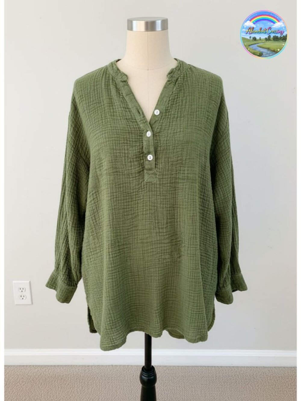 Womens V Neck Button Down Shirt Long Sleeve Loose Fit Blouse